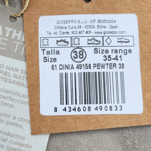 NEW!! Spanish brand GIOSEPPO silver strappy sandals in size 7.5 - Picture 9 of 16